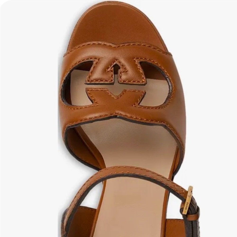 Women's Gucci Gg Cutout
Ankle-strap Platform
Sandals